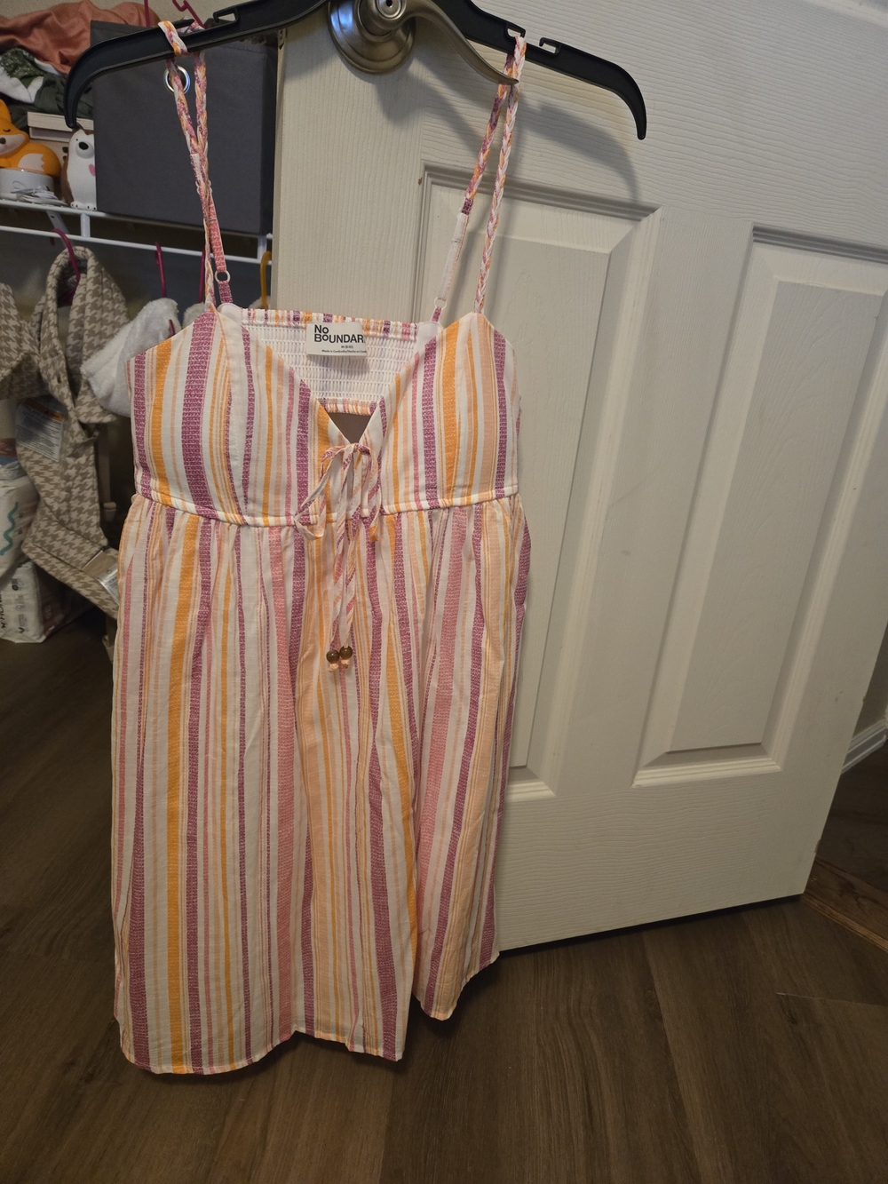 No Boundaries Pink, Yellow & White Striped Summer Sundress